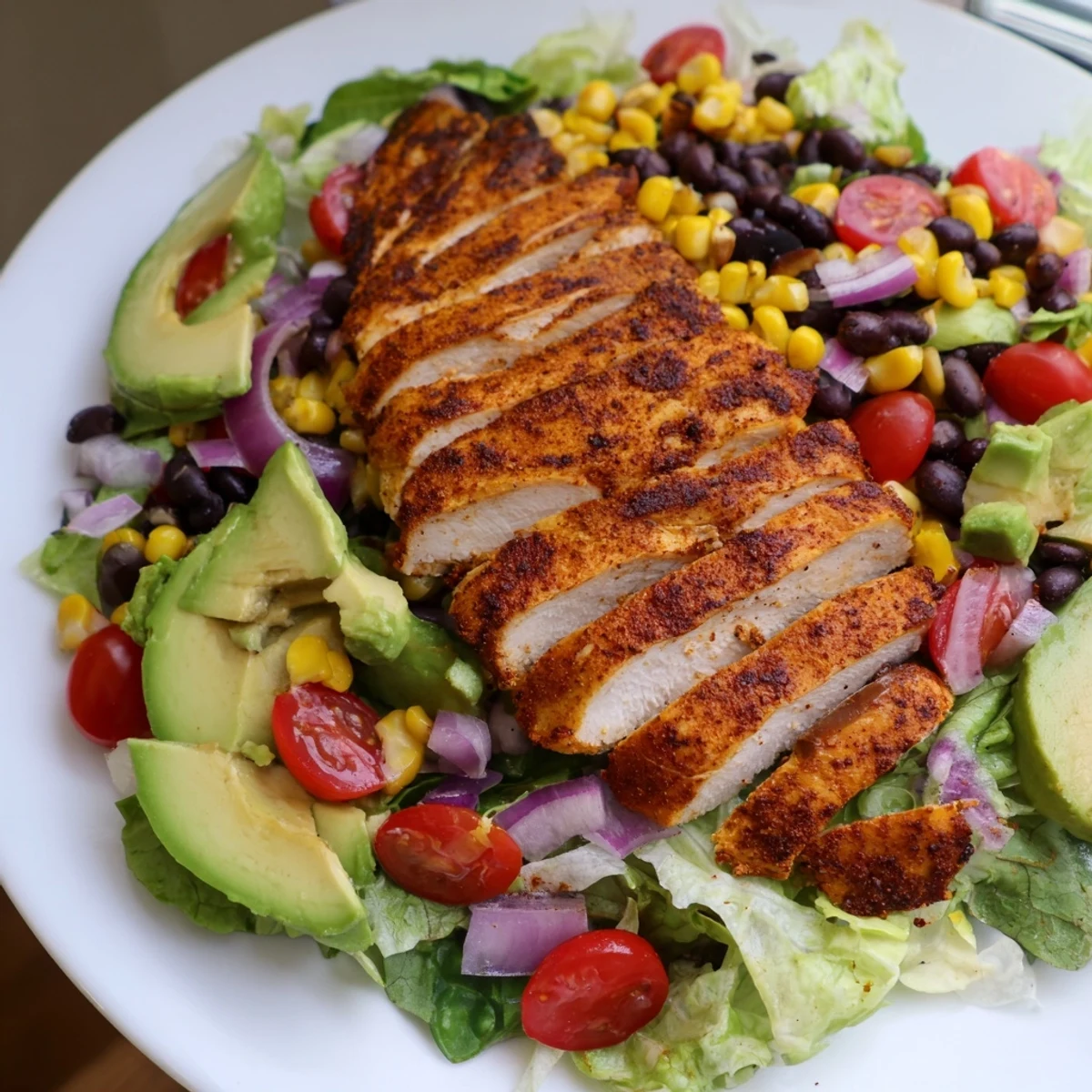 Serve this hearty Southwest Chicken Salad with Lime Dressing on a sunny patio for a refreshing, gluten-free lunch or dinner.
