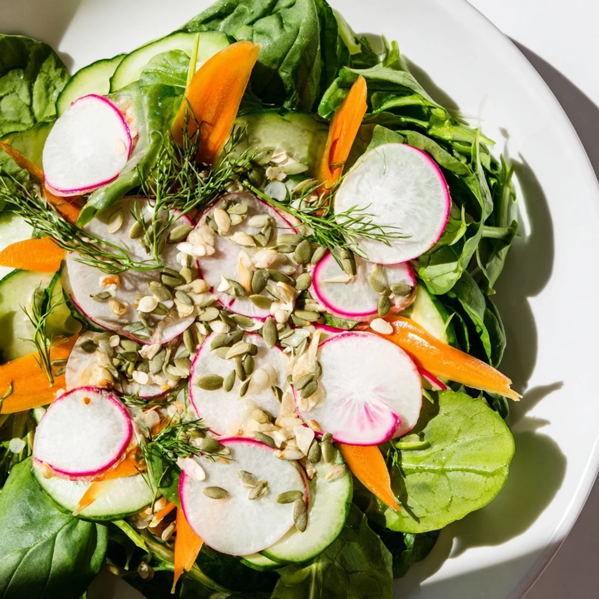 Spring Garden Salad Radishes Cucumber