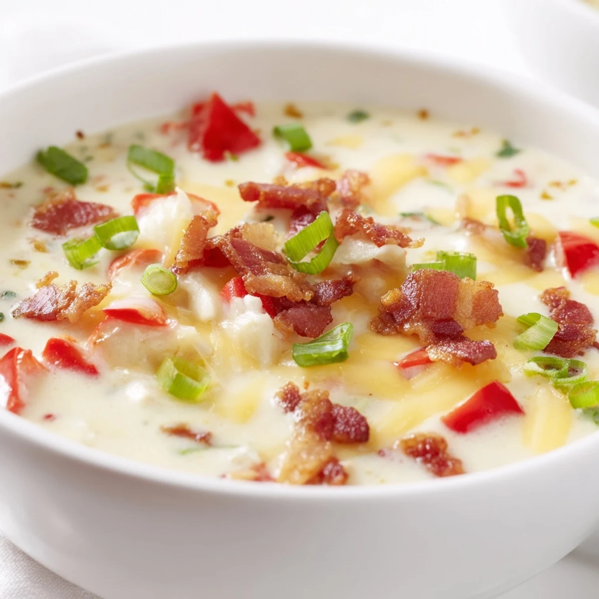 Golden creamy Spicy Jalapeño Popper Soup With Grilled Cheese Dippers steaming in a rustic bowl.