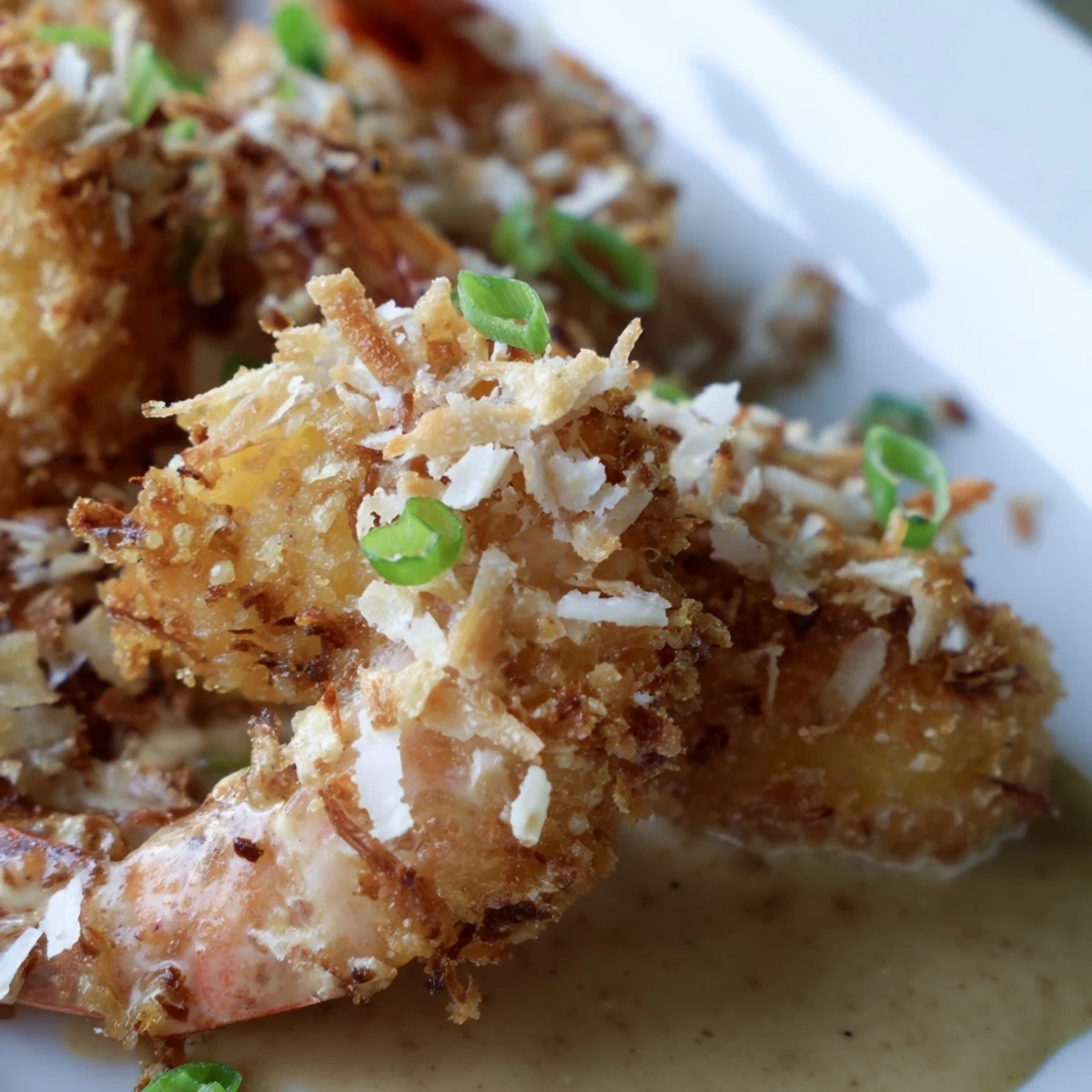 Freshly fried Chinese Coconut Shrimp coated in shredded coconut and creamy sauce, perfect as a festive appetizer.