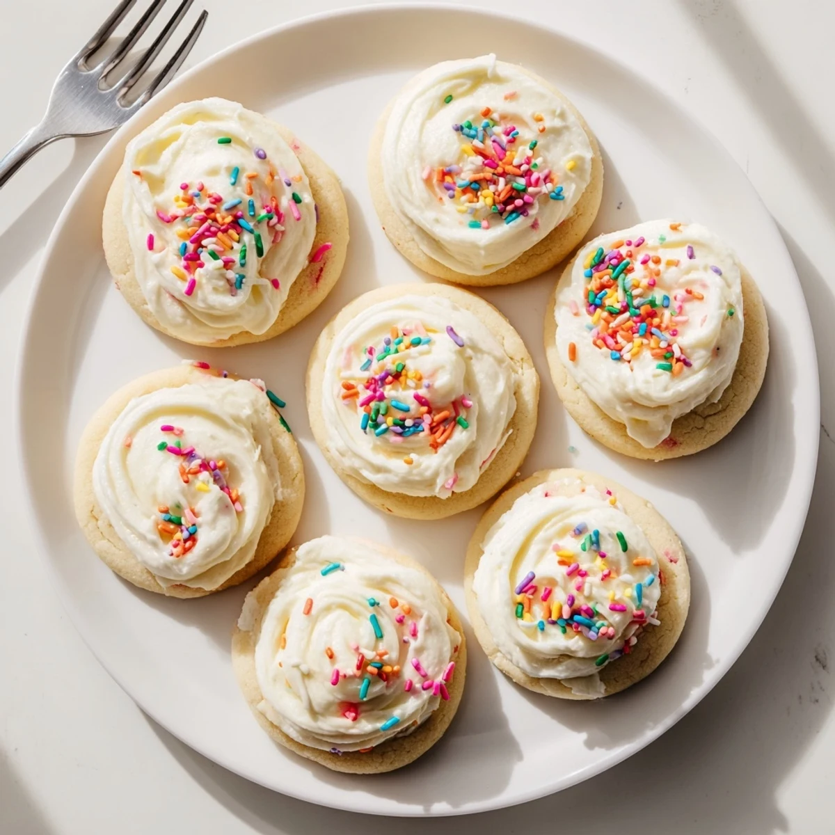 Soft, frosted Walmart-Style Sugar Cookies with Buttercream Frosting sit on a wire cooling rack, ready to serve.