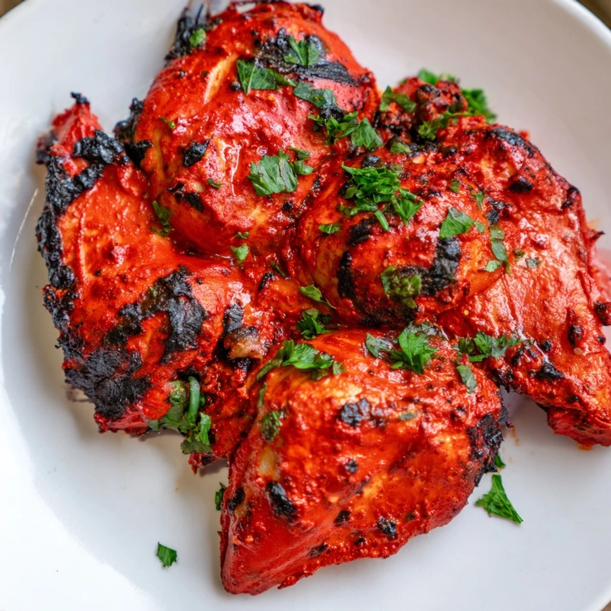 Golden charred peri peri chicken Portuguese style with crispy skin and vibrant red marinade