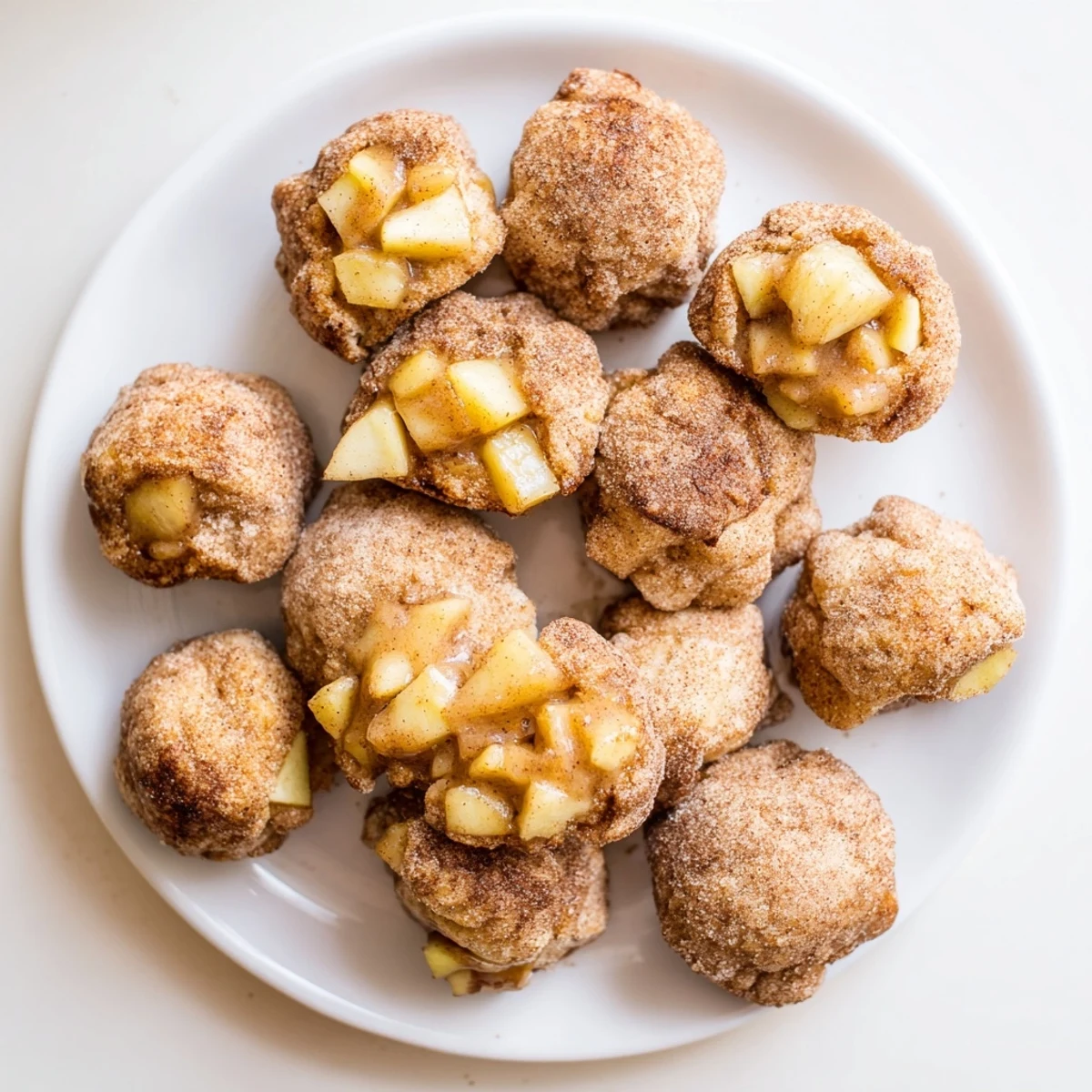 Golden caramel apple pie bombs with cinnamon spiced apple filling oozing from biscuit dough