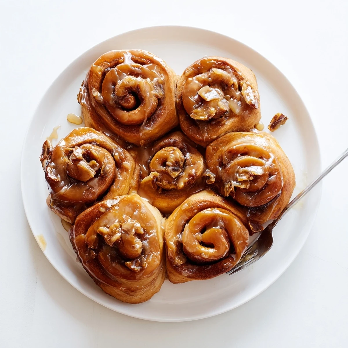 Golden Vietnamese cinnamon date sticky buns dripping with warm honey brown sugar glaze