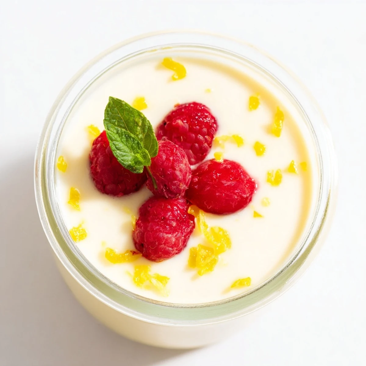 Creamy British lemon posset dessert with bright citrus flavor served in elegant white ramekins