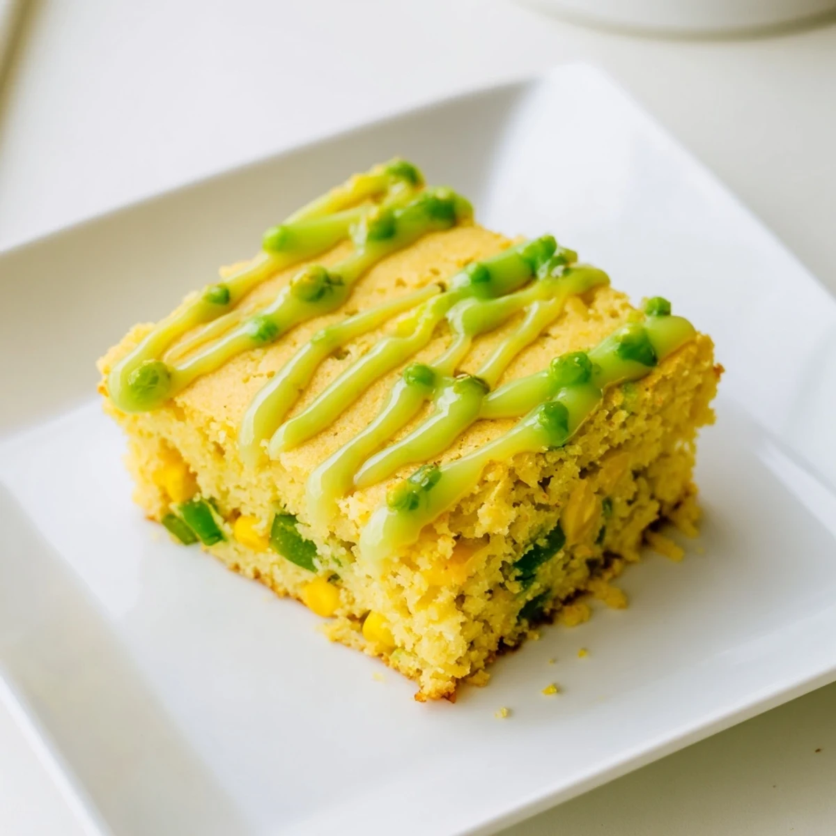 Warm Southern cornbread studded with fresh jalapeños topped with tangy honey lime glaze