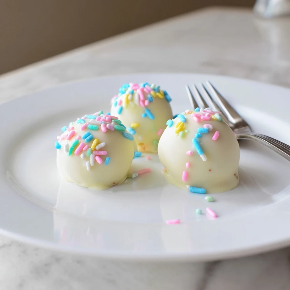 Festive Banana Pudding Easter Truffles with smooth filling and crunchy vanilla wafer crumbs