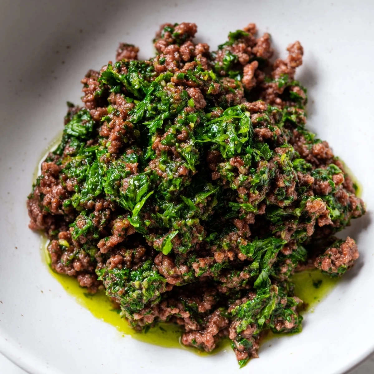 Seasoned chimichurri ground beef bowls topped with creamy avocado slices and crisp cucumber pieces