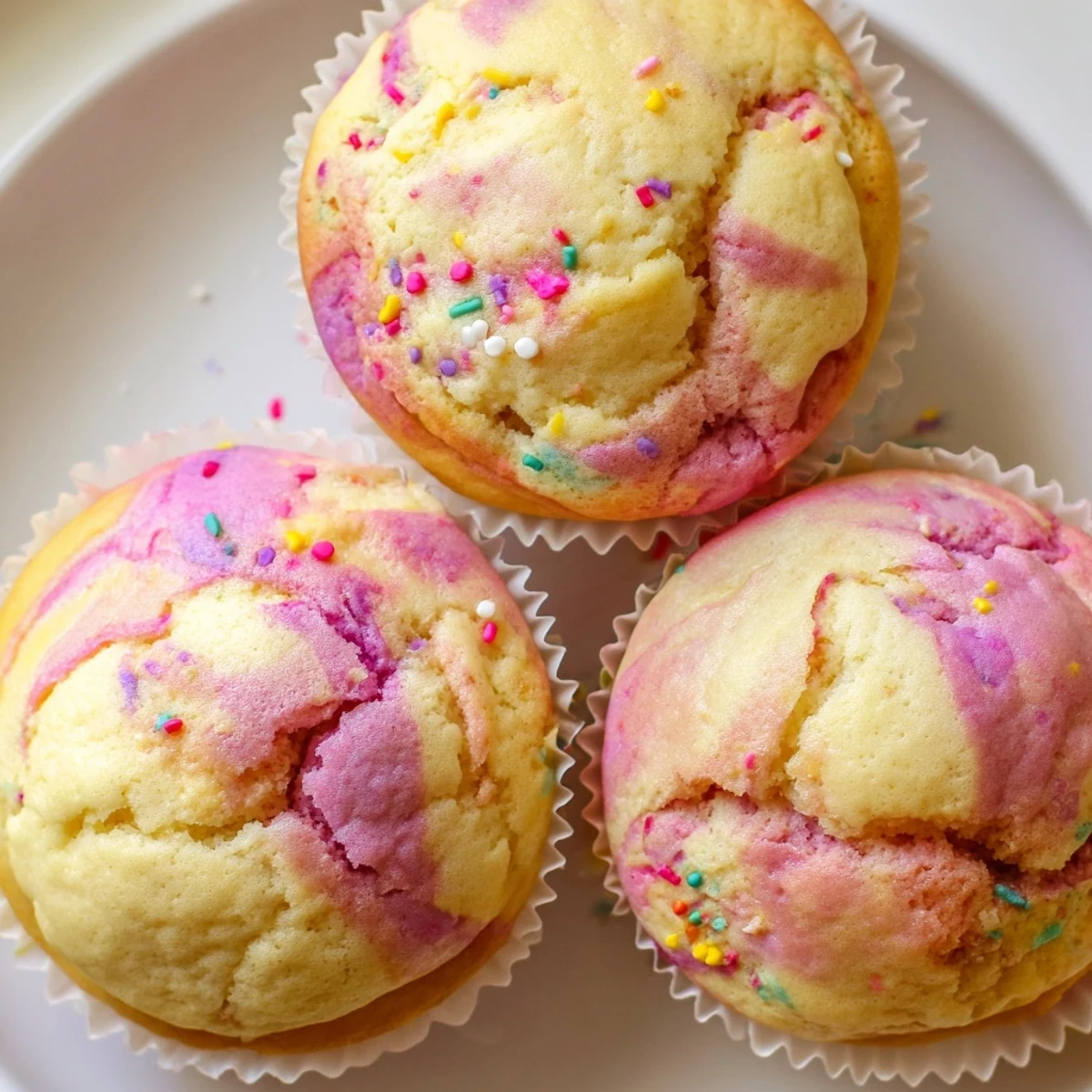 Fluffy Steamed Blooming Cupcakes bursting open with vibrant colorful swirls