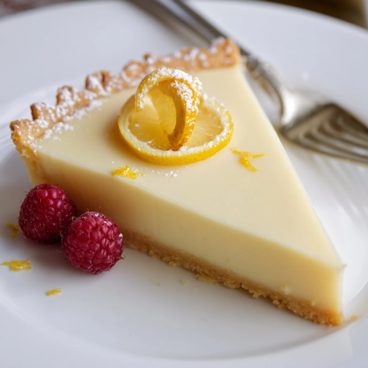 Brightly zested Creamy Lemon Tart exudes tangy aroma, perfect with afternoon tea