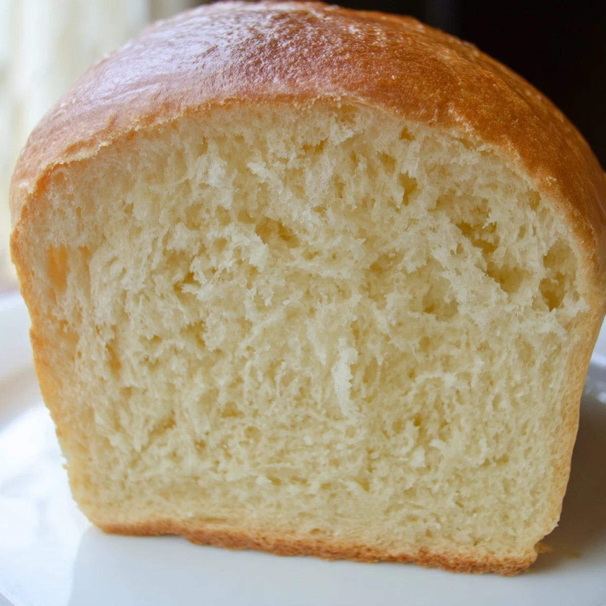 Freshly baked cottage cheese loaf bread with a tender crumb texture, perfect for breakfast toasting