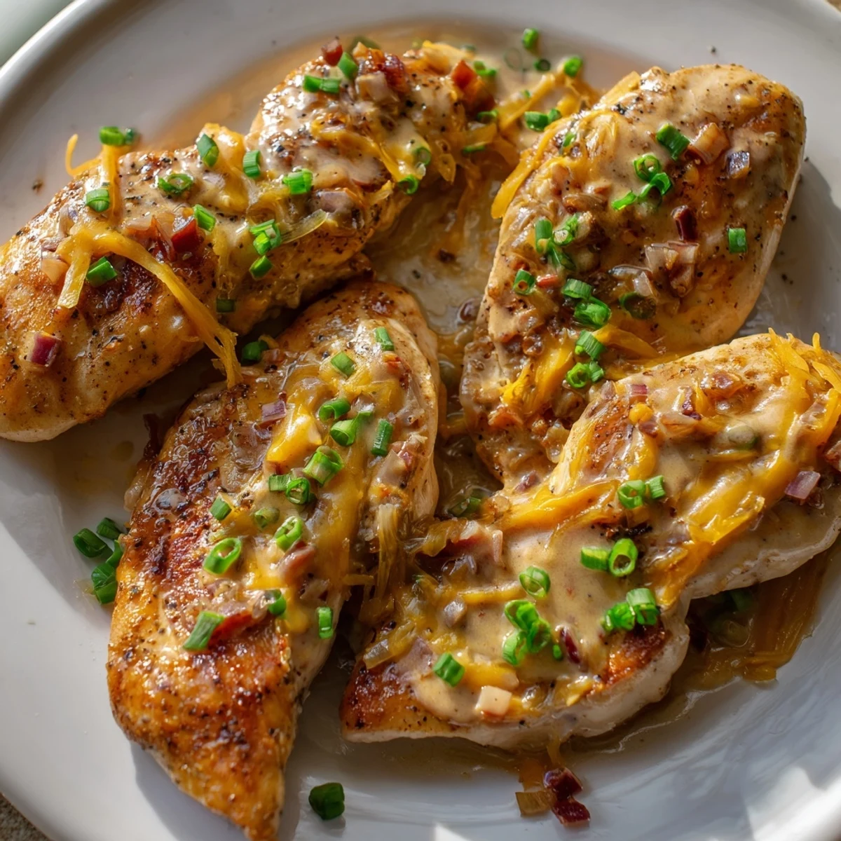 Mississippi Mud Chicken glazed in creamy smoky sauce, served over mashed potatoes