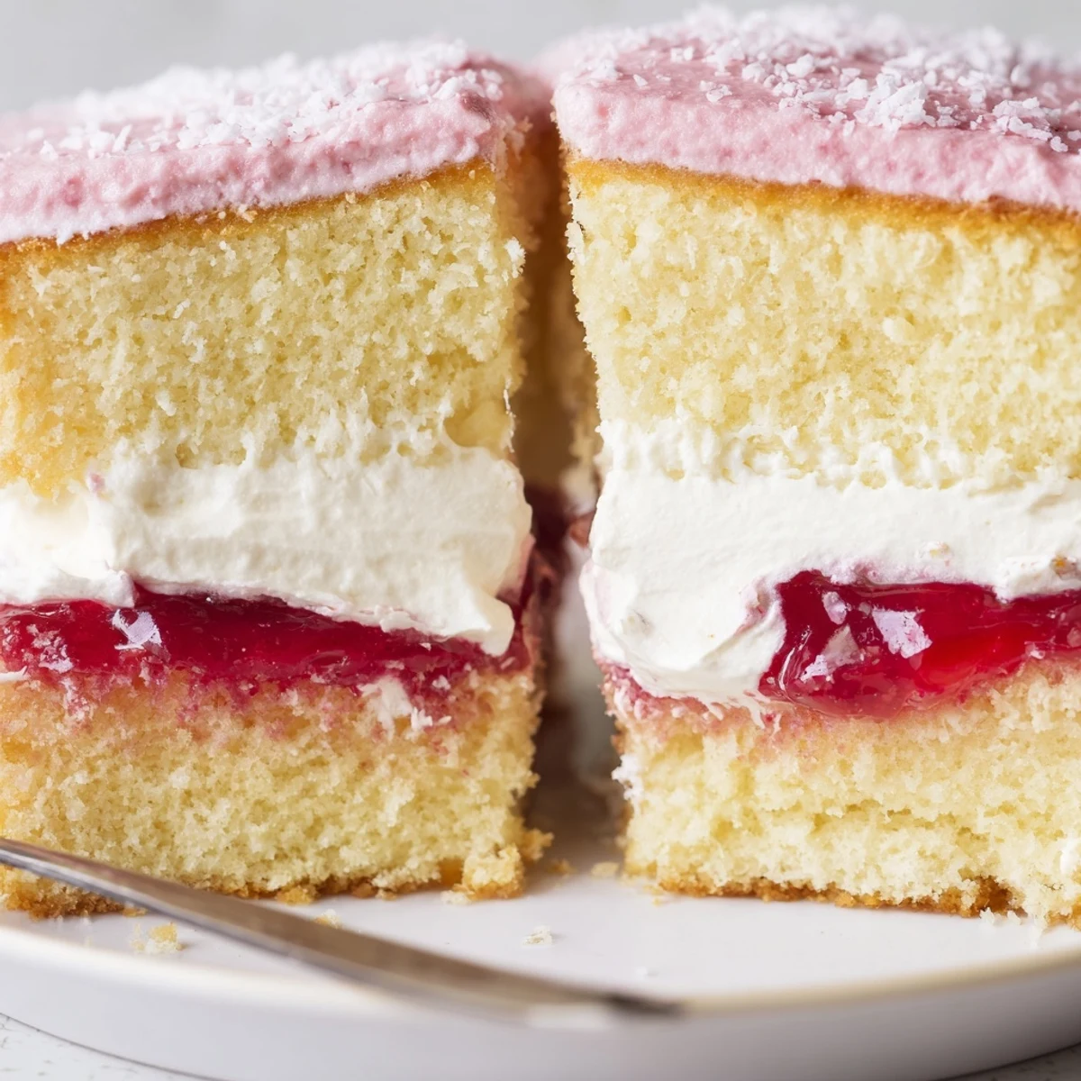 Rolled in coconut, Old Fashioned Pink Jelly Cakes reveal a creamy, tart center