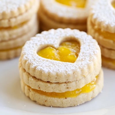 Meyer Lemon Curd Linzer Cookies