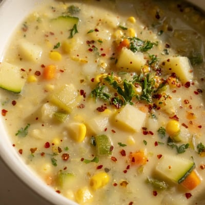 Hearty Potato Corn Zucchini Soup