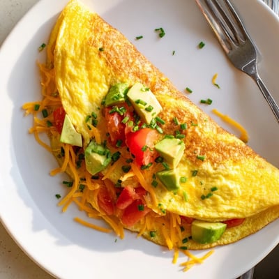 Creamy Avocado Cheesy Omelette